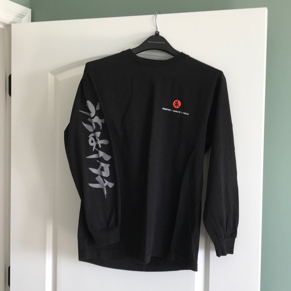 Primitive Black Long Sleeve Tee with Naruto Itachi graphics